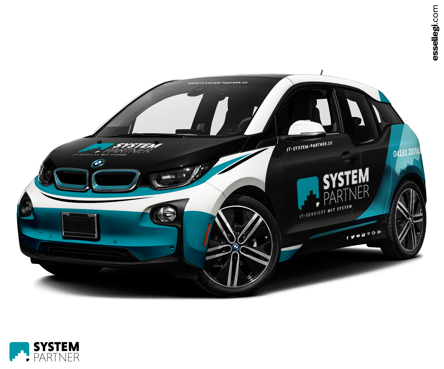 BMW i3 Wrap Design. BMW i3 | Car Wrap Design by Essellegi. Car Signs, Car Signage, Car Signwriting, Car Wrap Designer, Car Wrap Design by Essellegi.