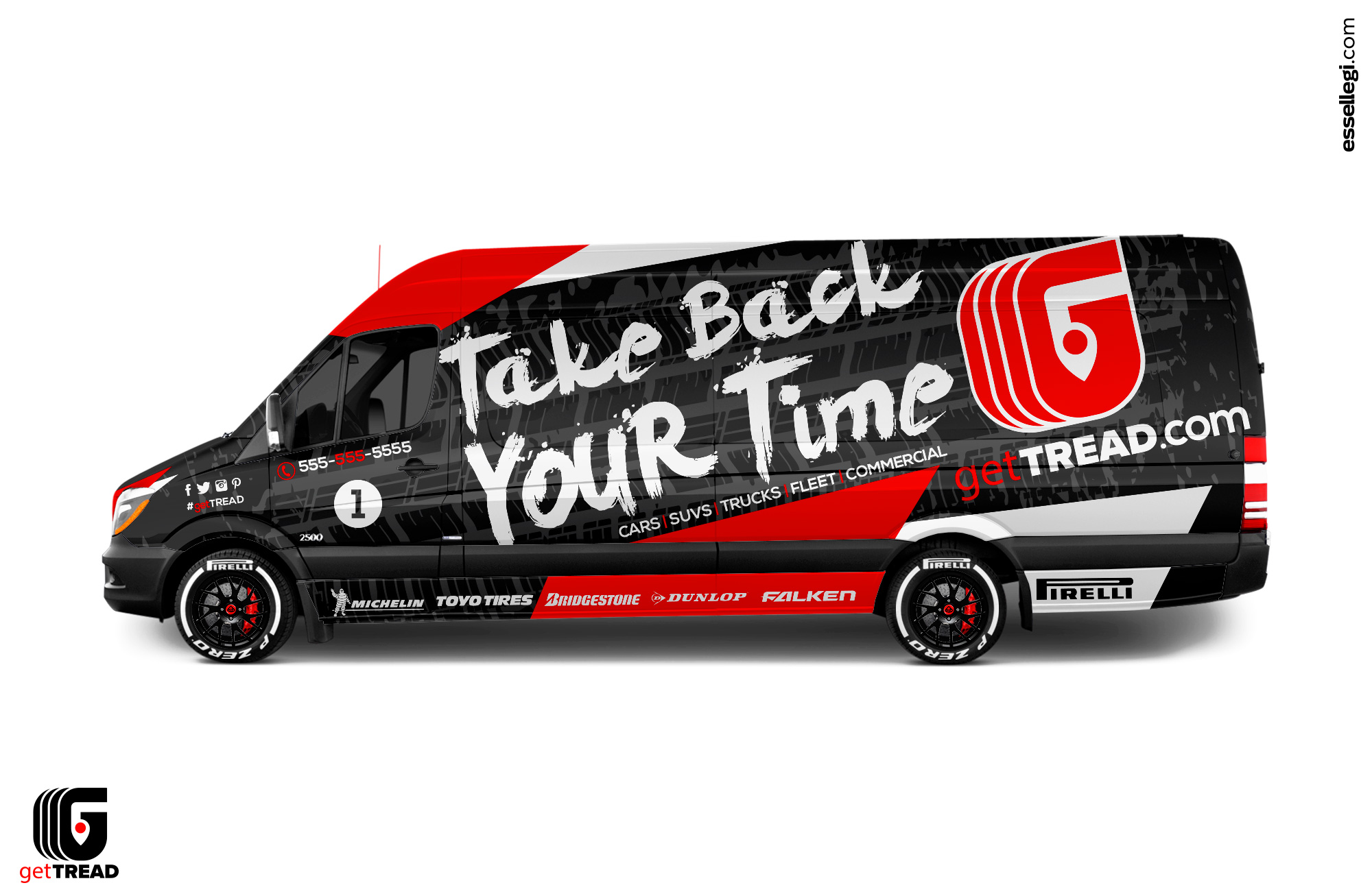 Mercedes Sprinter 2500 170'' Extended Van Wrap Design by Essellegi