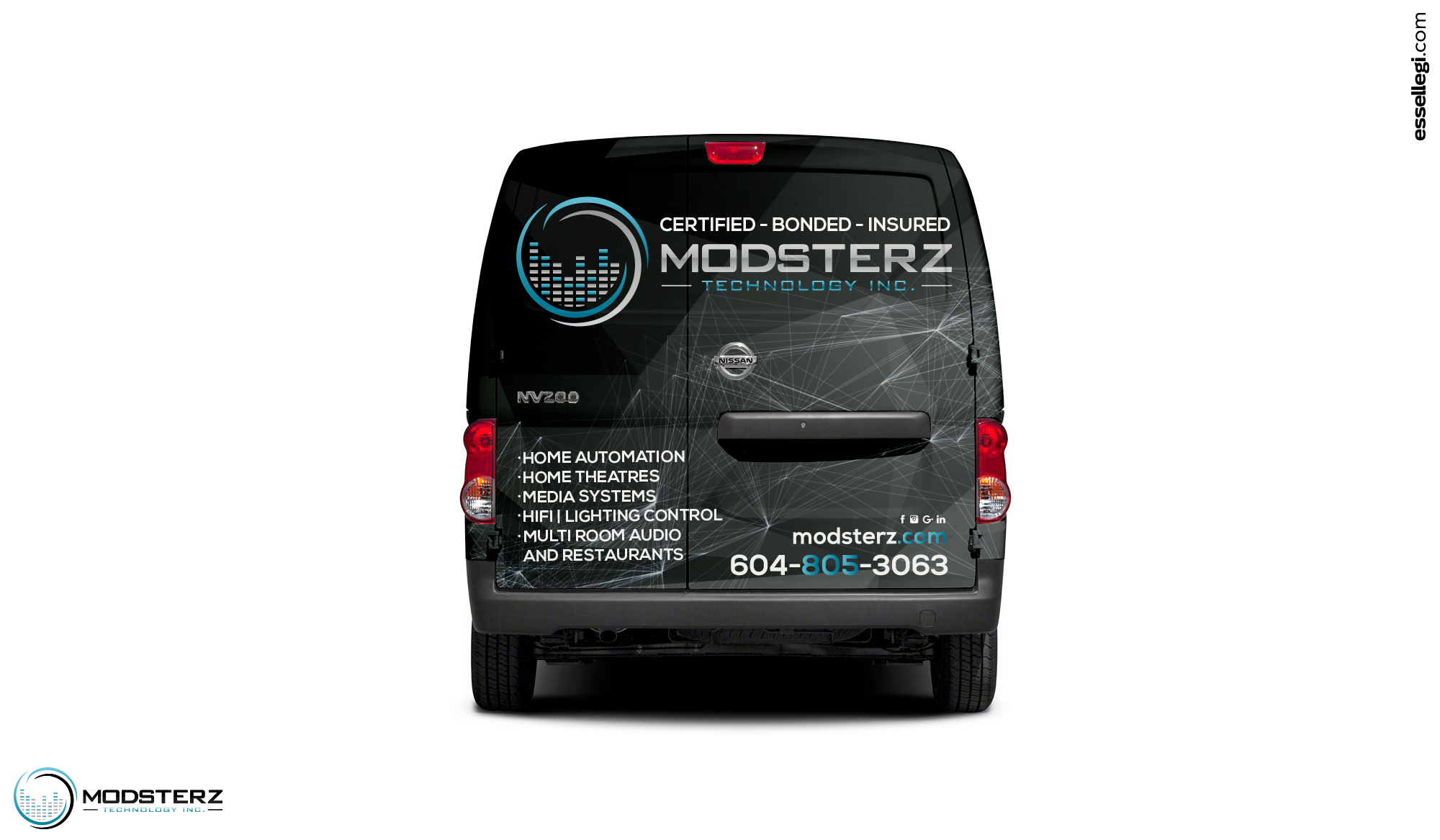 Nissan NV200 | Van Wrap Design by Essellegi. Van Signs, Van Signage, Van Wrapping, Van Signwriting, Van Wrap Designer, Signs for Van, Van Logo, Van Graphic by Essellegi.