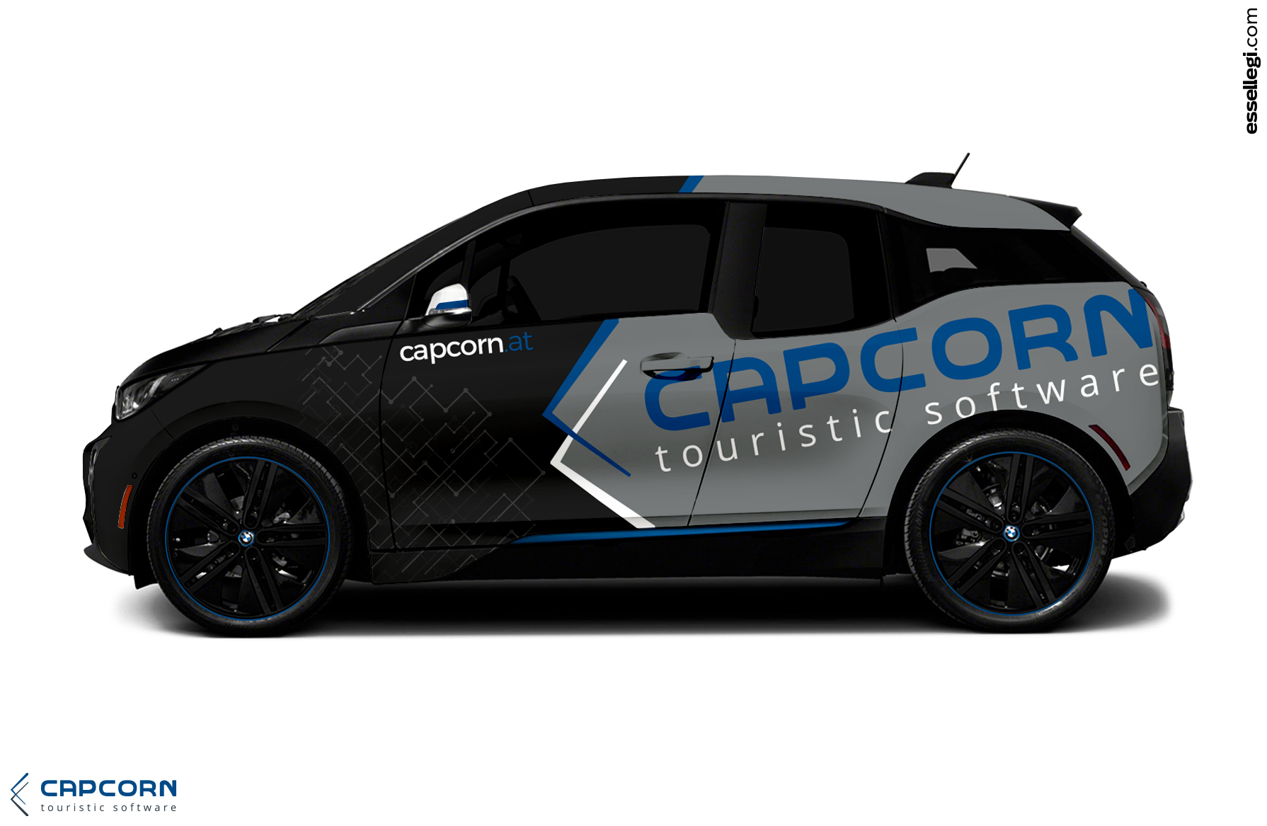 BMW i3 Wrap. BMW i3 | Car Wrap Design by Essellegi. Car Signs, Car Signage, Car Signwriting, Car Wrap Designer, Car Graphic, Custom Vehicle Signage, Car Wrap Design by Essellegi.
