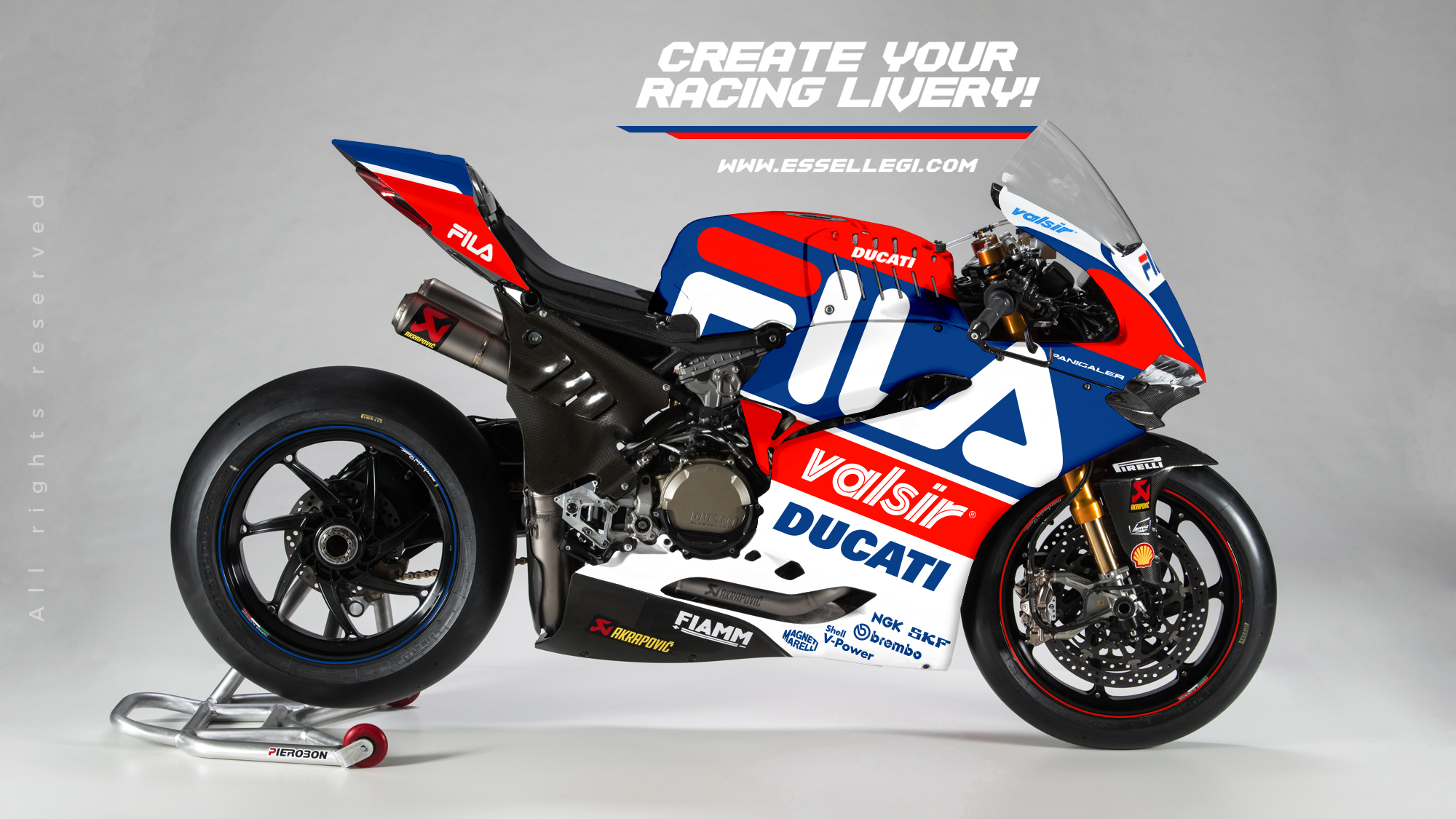 Ducati 1299 Panigale R | Fila Tribute Racing Bike Livery. Racing Bike Liveries, Bike Livery, Bike Liveries, Motorsport Livery, Motorsport Liveries, Race Bike Livery, Race Bike Liveries