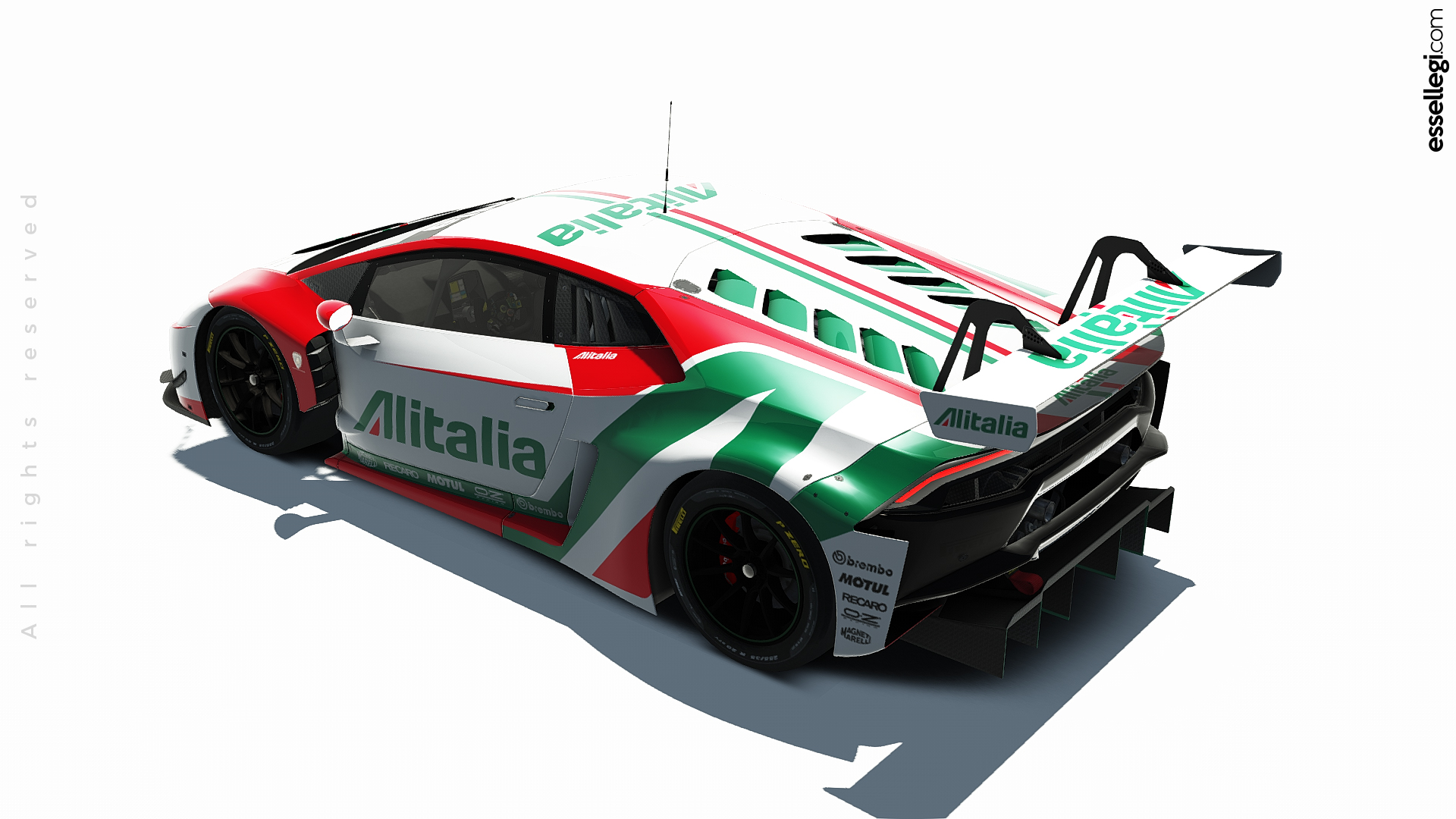 Lamborghini Huracan GT3 Alitalia Tribute Racing Car Livery