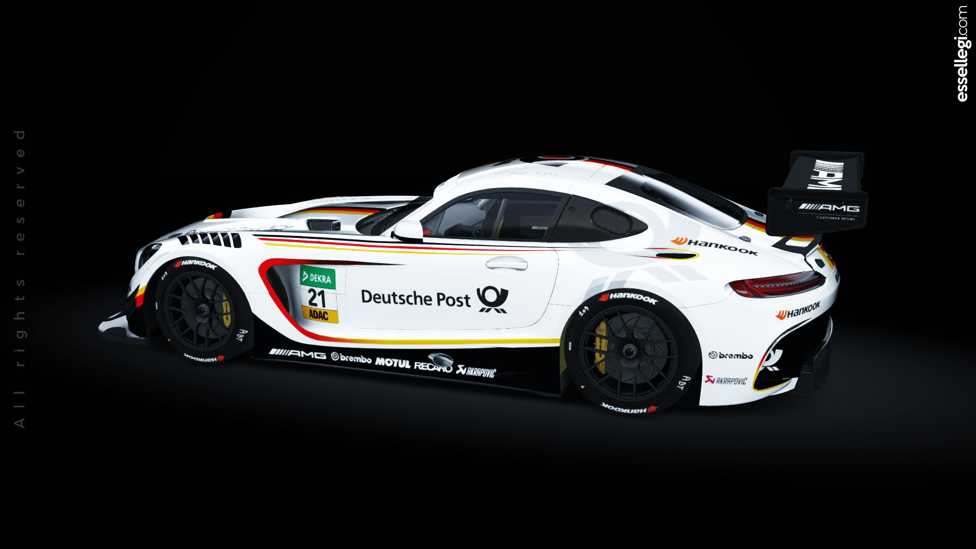 Mercedes AMG GT3 Deutsche Post Tribute Racing Car Livery