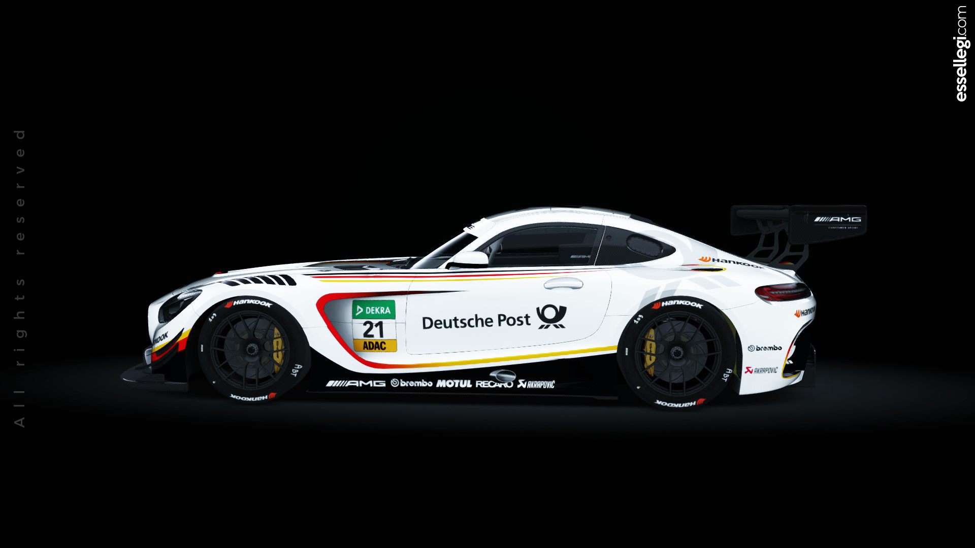 Mercedes AMG GT3 Deutsche Post Tribute Racing Car Livery