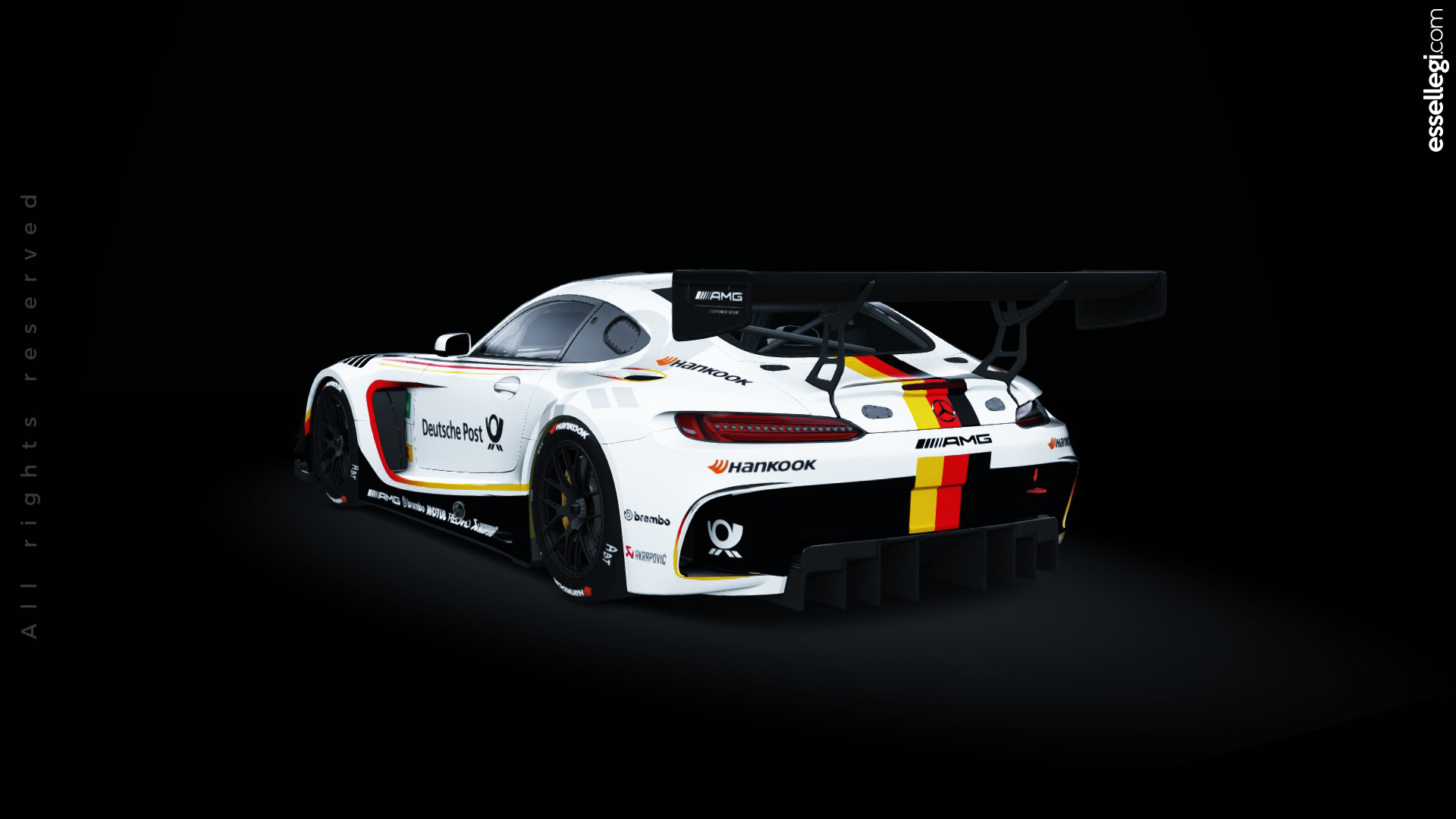 Mercedes AMG GT3 Deutsche Post Tribute Racing Car Livery