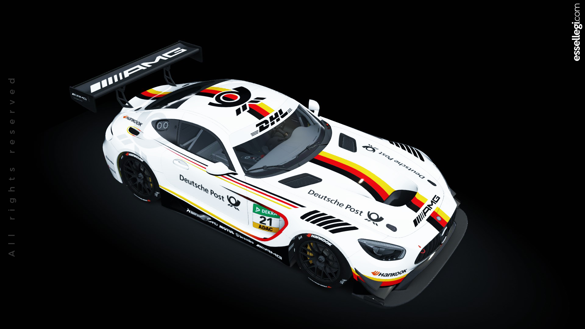Mercedes AMG GT3 Deutsche Post Tribute Racing Car Livery
