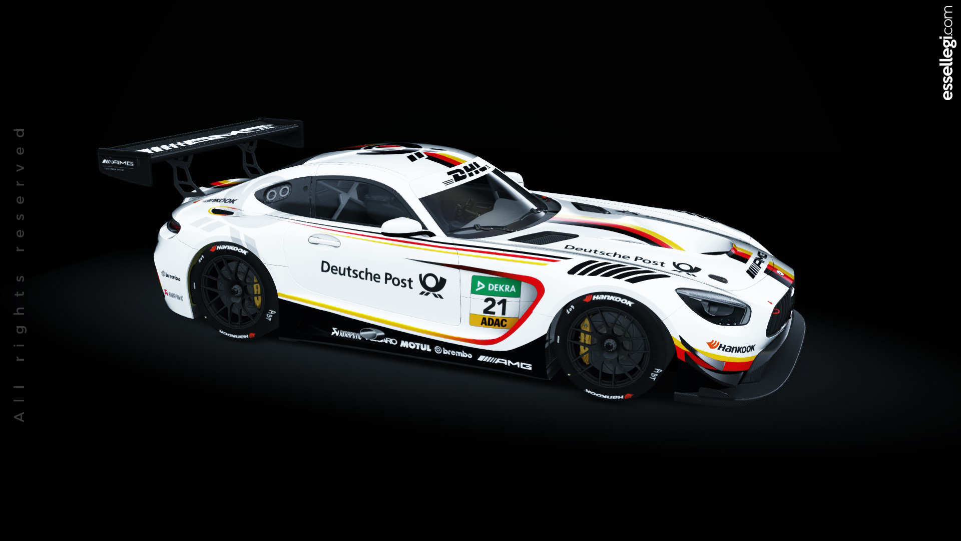 Mercedes AMG GT3 Deutsche Post Tribute Racing Car Livery