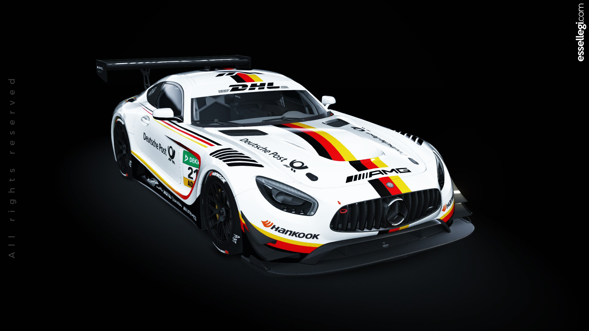 Mercedes AMG GT3 Deutsche Post Tribute Racing Car Livery