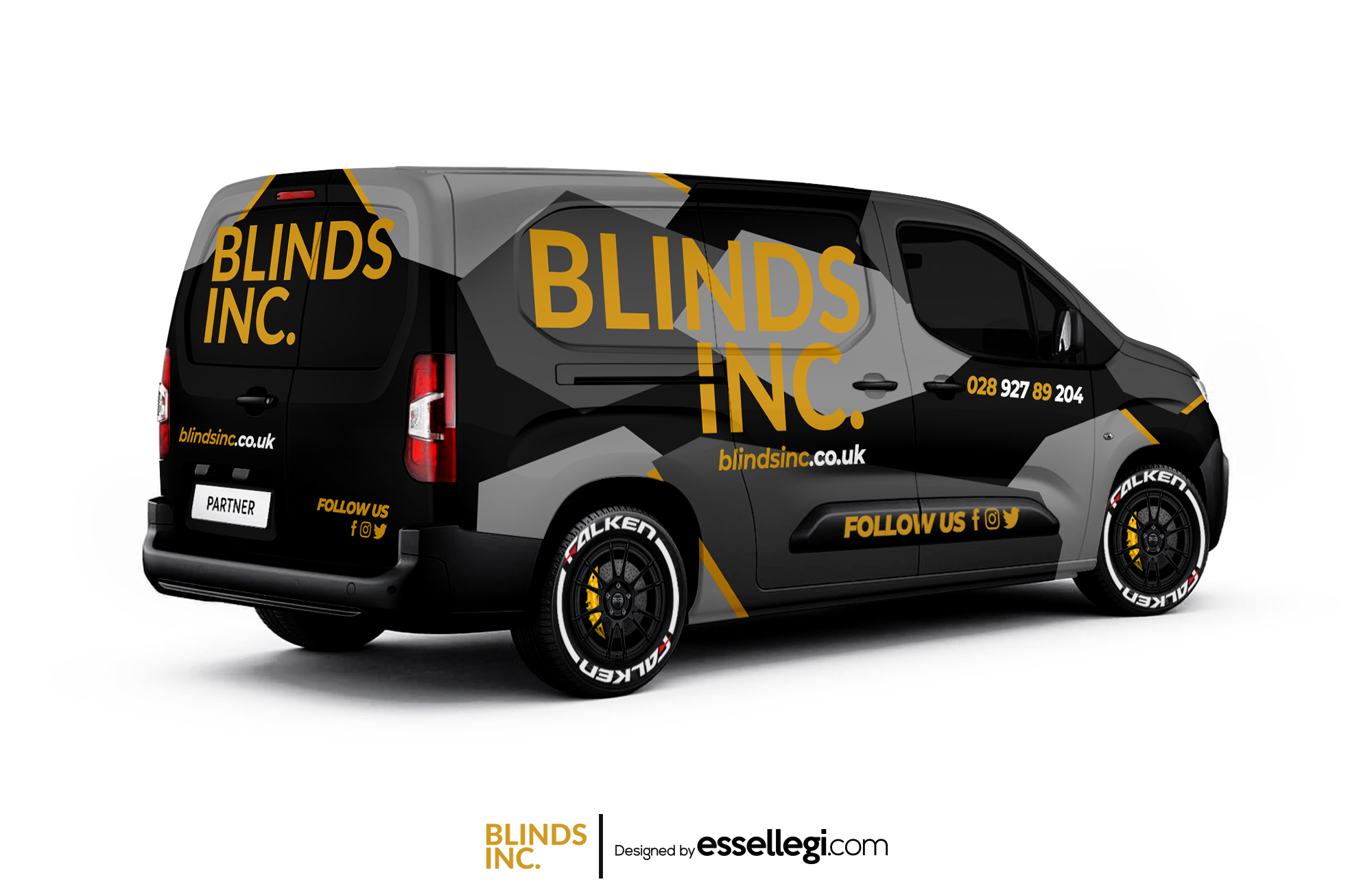 Peugeot Partner Wrap Design. Peugeot Partner | Van Wrap Design by Essellegi. Van Signs, Van Signage, Van Wrapping, Van Signwriting, Van Wrap Designer, Signs for Van, Van Logo, Van Graphic by Essellegi.