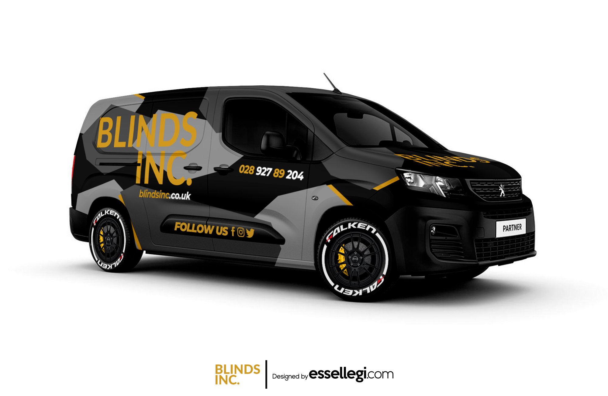 Peugeot Partner Wrap Design. Peugeot Partner | Van Wrap Design by Essellegi. Van Signs, Van Signage, Van Wrapping, Van Signwriting, Van Wrap Designer, Signs for Van, Van Logo, Van Graphic by Essellegi.