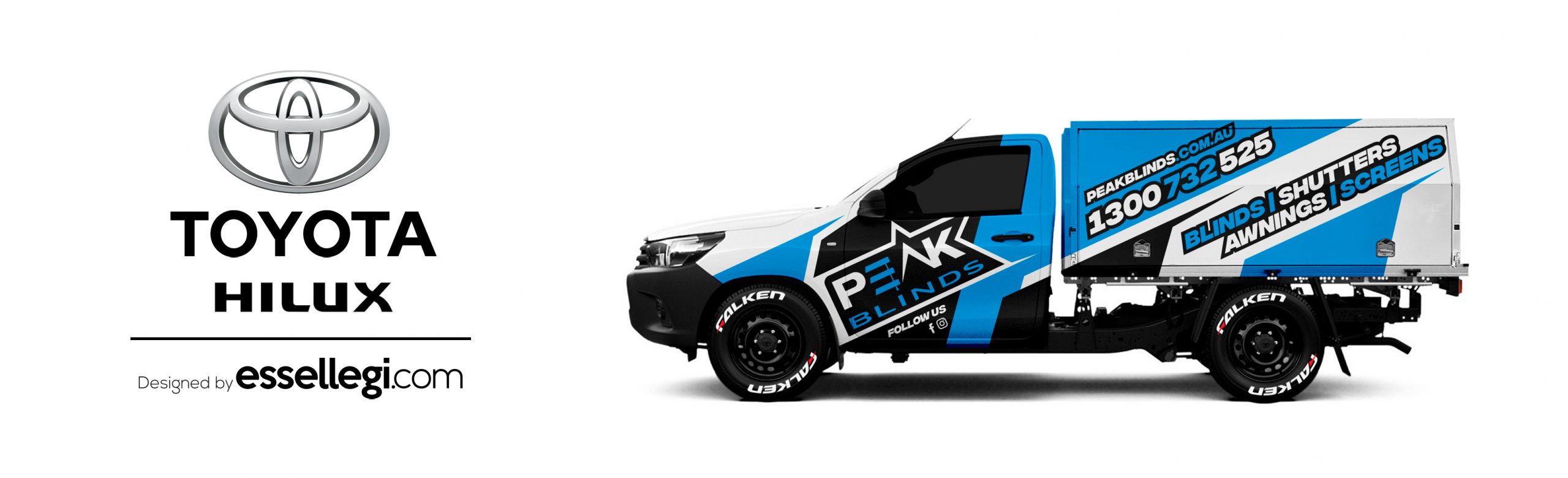 Toyota Hilux Wrap Design. Toyota Hilux Wrap | Truck Wrap Design by Essellegi. Truck Signs, Van Signage, Van Wrapping, Van Signwriting, Van Wrap Designer, Signs for Van, Van Logo, Van Graphic by Essellegi.