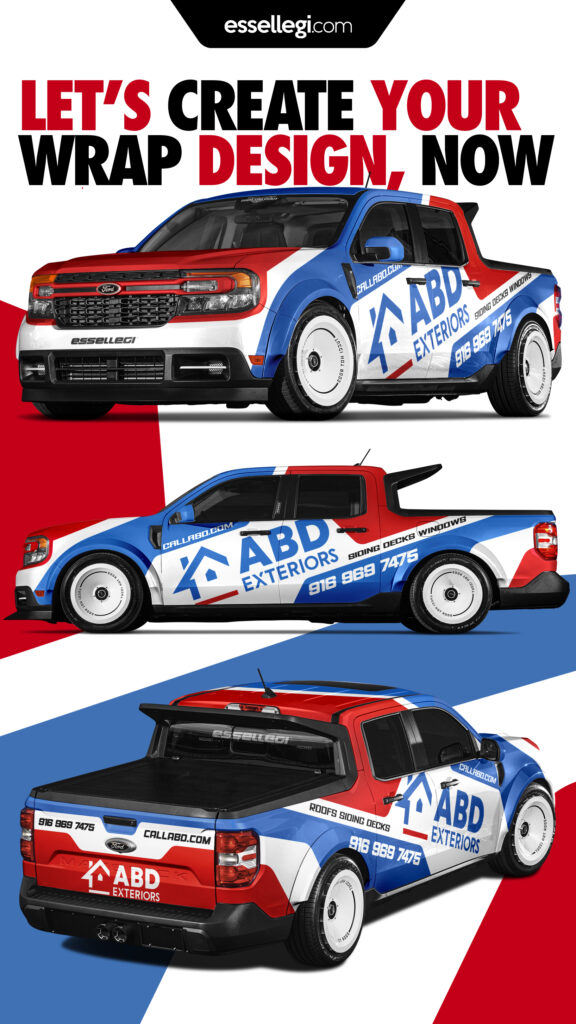 Ford Maverick Wrap Design. Ford Maverick Custom Wrap | Van Wrap Design by Essellegi. Van Signs, Van Signage, Van Wrapping, Van Signwriting, Van Wrap Designer, Signs for Van, Van Logo, Van Graphic by Essellegi.