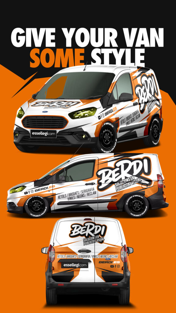 Ford Transit Courier Wrap Design. Ford Transit Courier Wrap | Van Wrap Design by Essellegi. Van Signs, Van Signage, Van Wrapping, Van Signwriting, Van Wrap Designer, Signs for Van, Van Logo, Van Graphic by Essellegi.