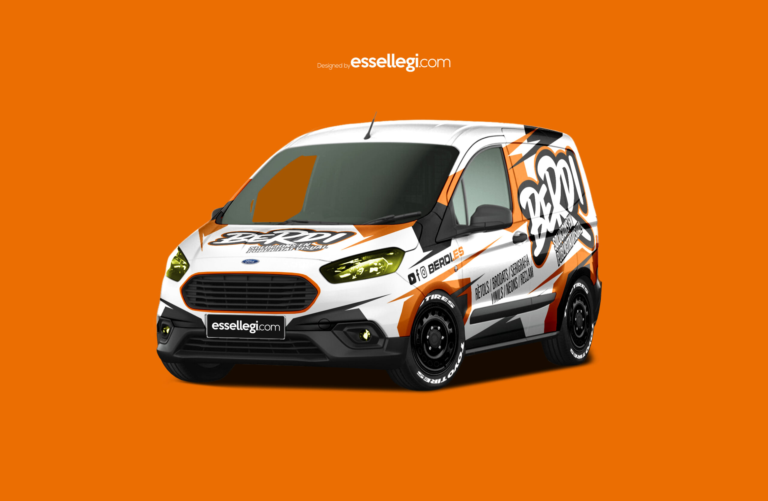 Ford Transit Courier Wrap Design. Ford Transit Courier Wrap | Van Wrap Design by Essellegi. Van Signs, Van Signage, Van Wrapping, Van Signwriting, Van Wrap Designer, Signs for Van, Van Logo, Van Graphic by Essellegi.