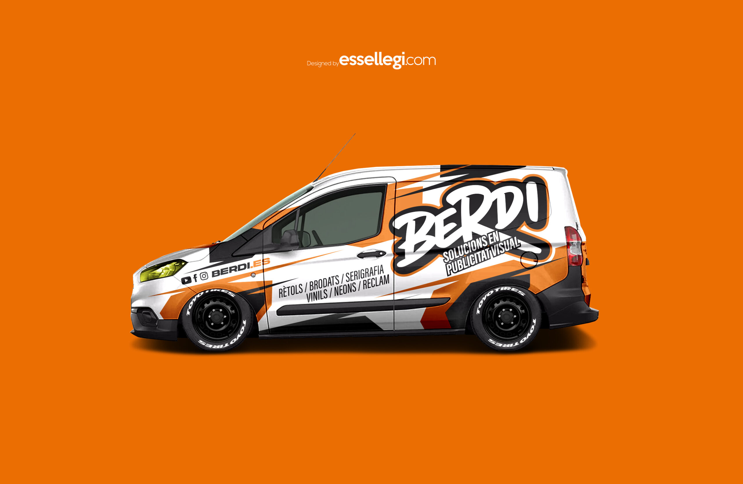Ford Transit Courier Wrap Design. Ford Transit Courier Wrap | Van Wrap Design by Essellegi. Van Signs, Van Signage, Van Wrapping, Van Signwriting, Van Wrap Designer, Signs for Van, Van Logo, Van Graphic by Essellegi.