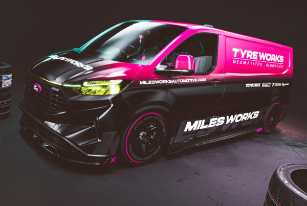 Milesworks Bodykit Ford Transit Custom Wrap Design. Transit Custom Wrap | Van Wrap Design by Essellegi. Van Signs, Van Signage, Van Wrapping, Van Signwriting, Van Wrap Designer, Signs for Van, Van Logo, Van Graphic by Essellegi.