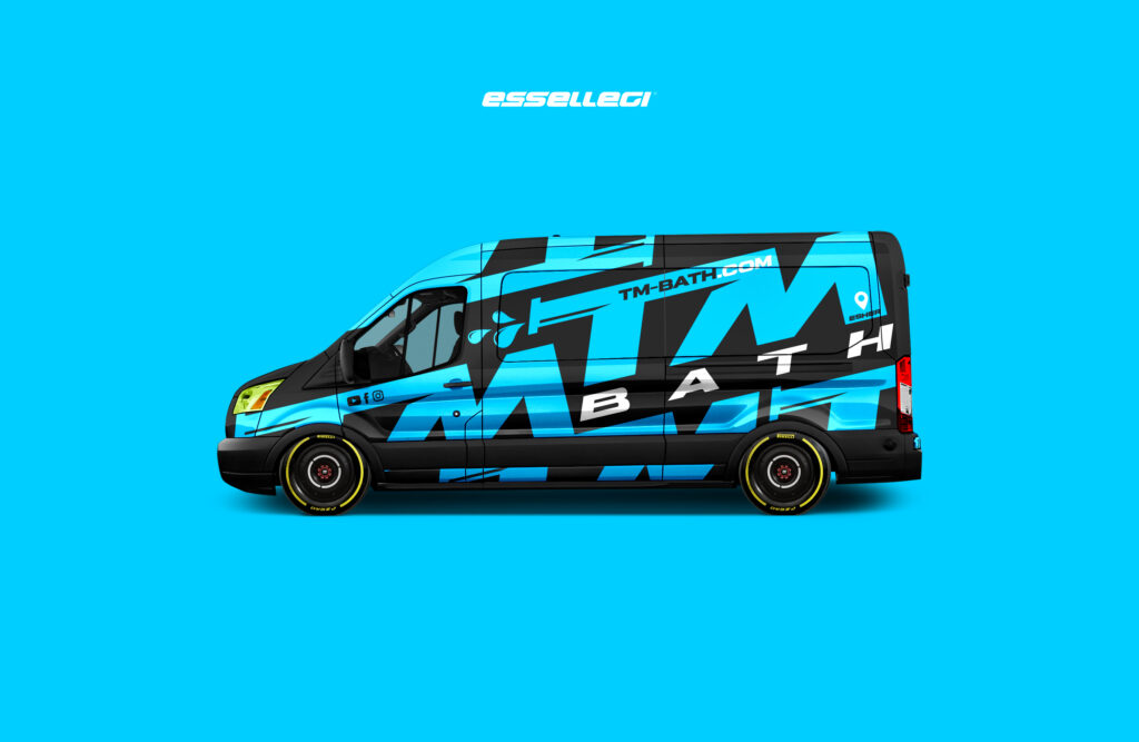 Plumbing van, Plumbing business, plumber, plumber van TM Bath Ford Transit Wrap Design. Ford Transit Wrap | Van Wrap Design by Essellegi. Van Signs, Van Signage, Van Wrapping, Van Signwriting, Van Wrap Designer, Signs for Van, Van Logo, Van Graphic by Essellegi.